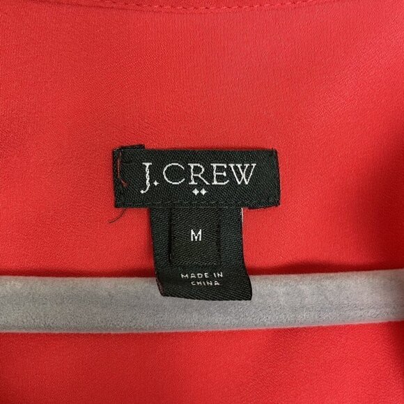J.Crew Factory Woman’s Coral Long Sleeve 1/4 Button Down Shirt Size Medium - Picture 3 of 6